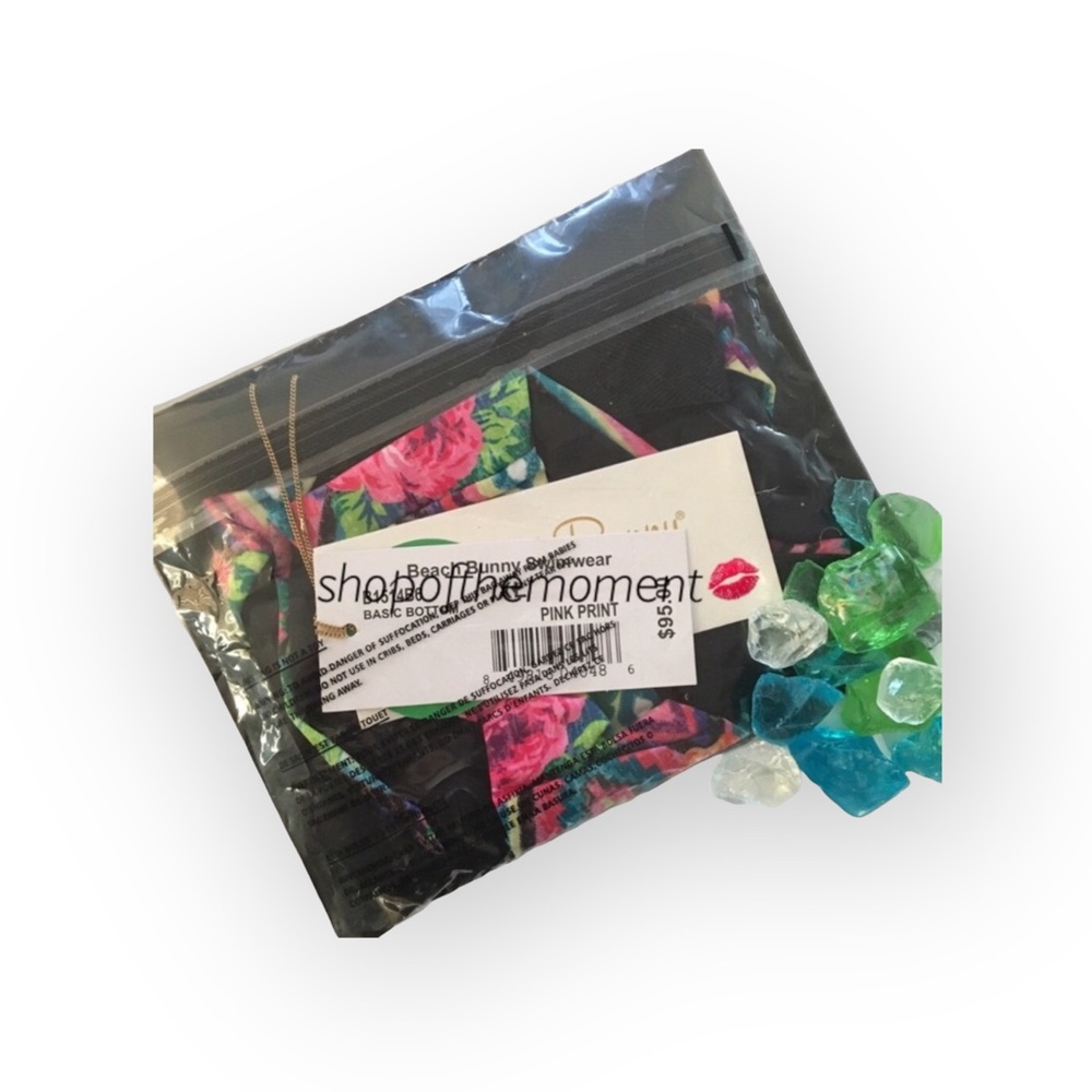 new Beach Bunny ❉ Mixed Pink Print Strawberry Fields ❉ Bikini Bottoms ❉ L XL - Picture 7 of 16